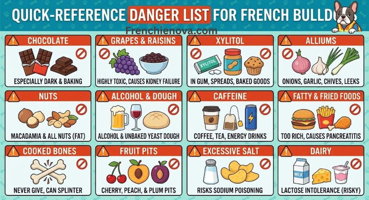 A Quick-Reference Danger List for French bulldog foods