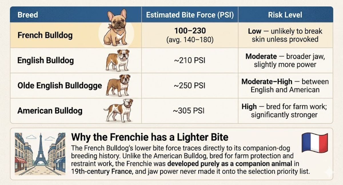 French Bulldog Bite Force vs. Other Bulldogs