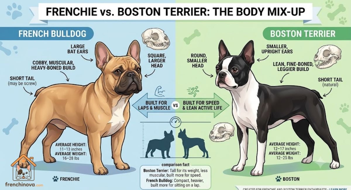 Frenchie vs. Boston Terrier: The Body Mix-Up