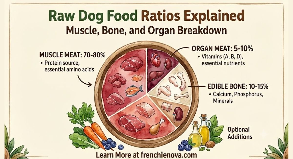 Raw Dog Food Ratios Explained: Muscle, Bone, and Organ Breakdown