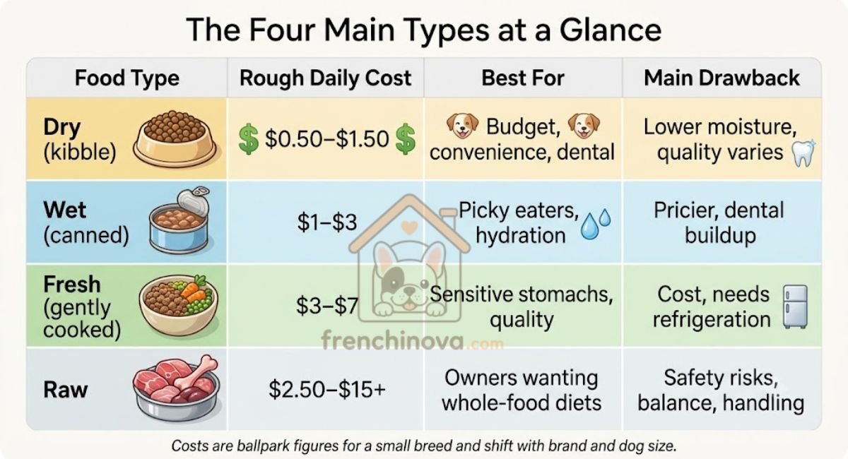 The Four Main Types of Dog Food at a Glance