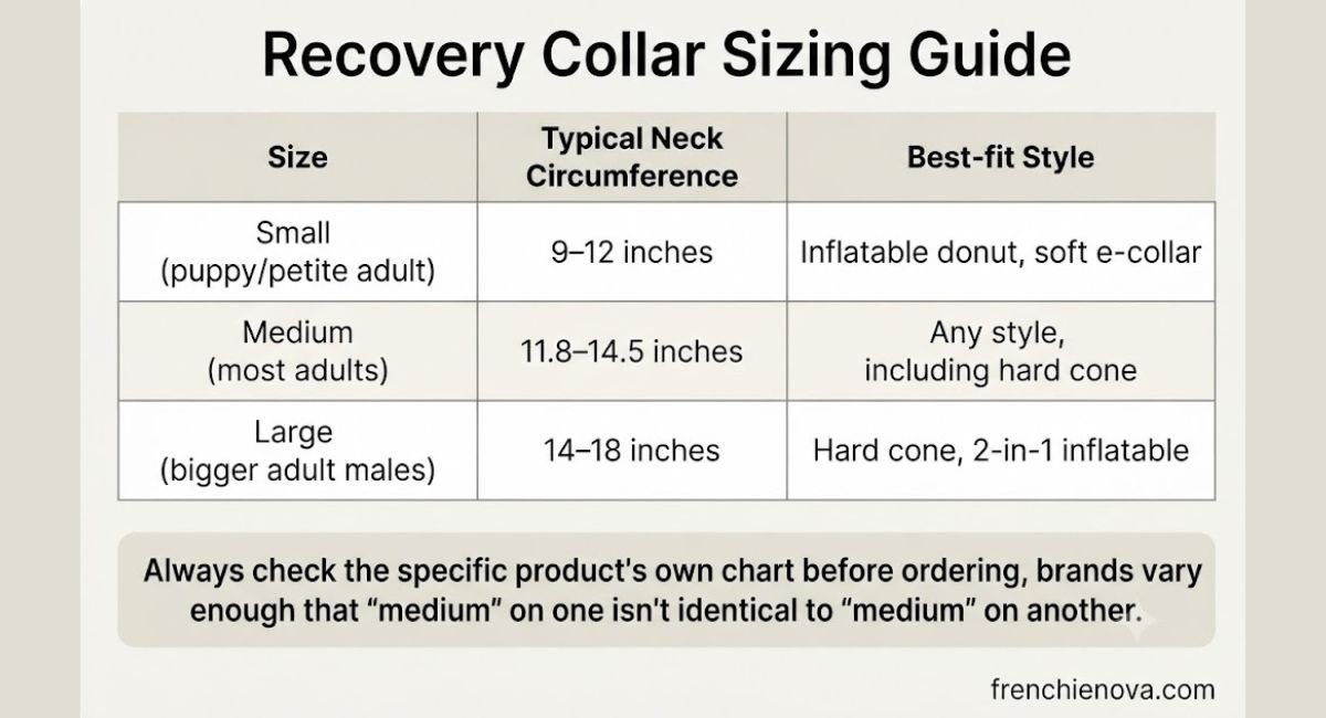 French Bulldog Recovery Collar Sizing Guide Chart French Bulldog Recovery Collar Sizing Guide Chart