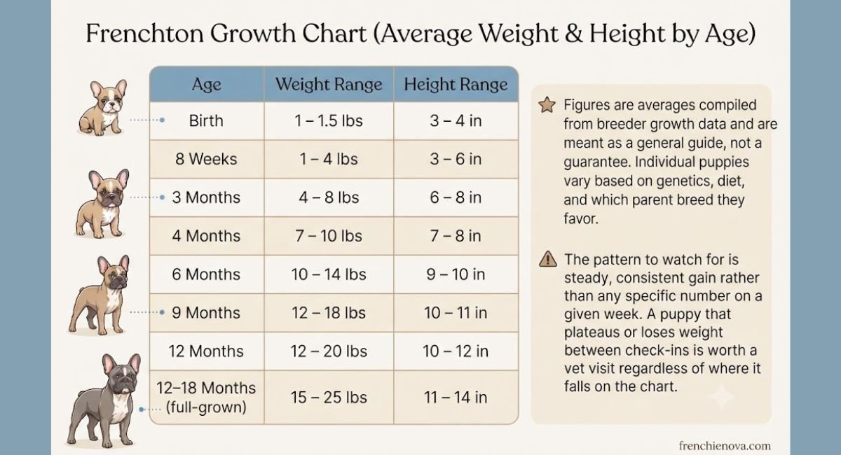 Frenchton Growth Chart (Average Weight & Height by Age)