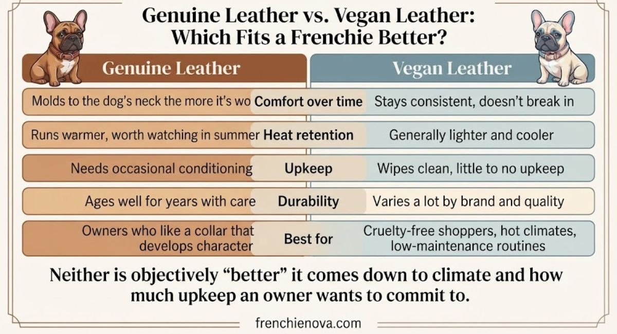 Genuine Leather vs. Vegan Leather: Which Fits a Frenchie Better?
