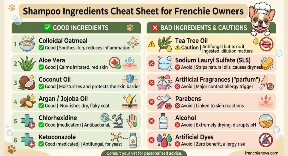 Shampoo Ingredients Cheat Sheet for Frenchie Owners